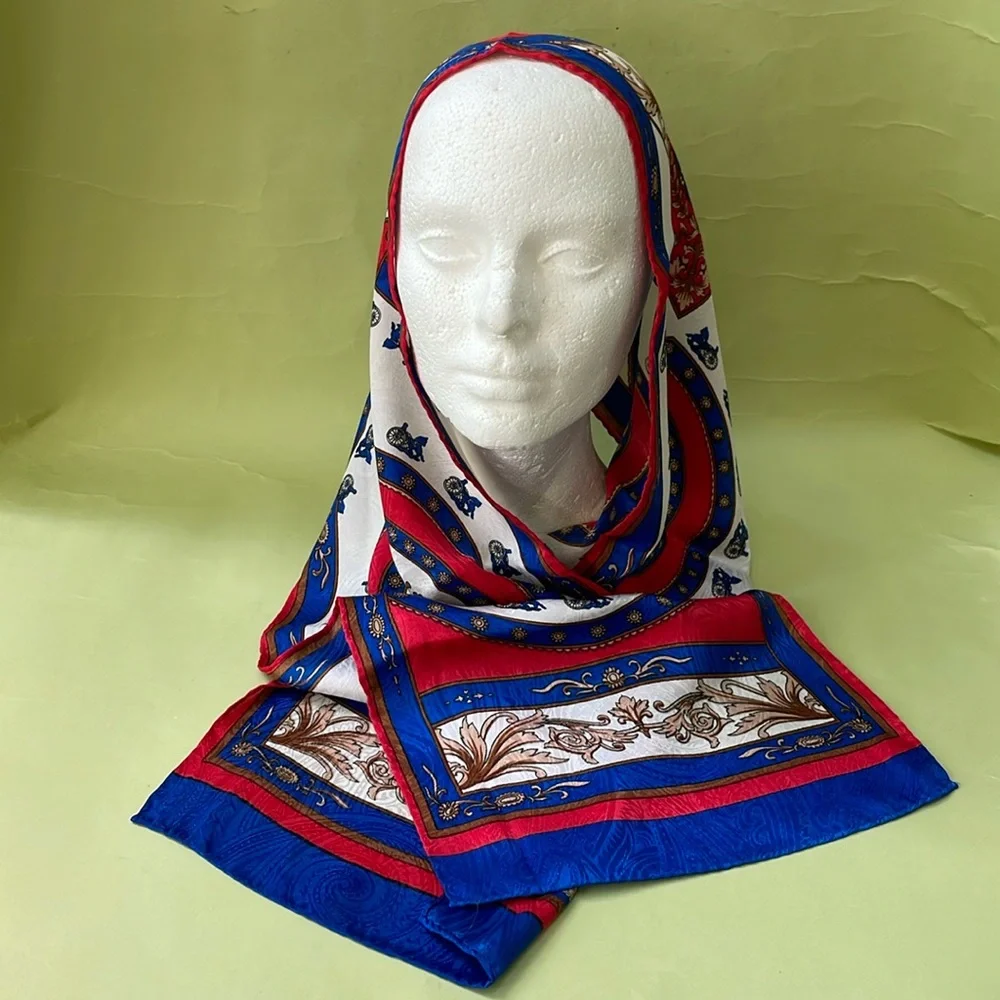 Vintage multicolored silk scarf